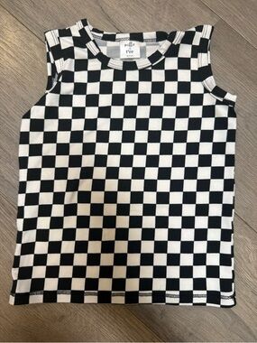 Checkerboard Tank Top - Black & White -